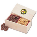 Milk Chocolate Covered Almonds & Jumbo Cashews in Wooden Collector's Box (4 Color Process)